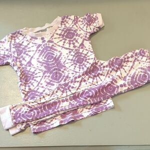 Burts‎ Bees Pajama Set size 4T Short Sleeve & Pants Purple Tie Dye